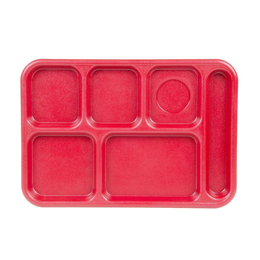 6 COMPARTMENT TRAY, RED