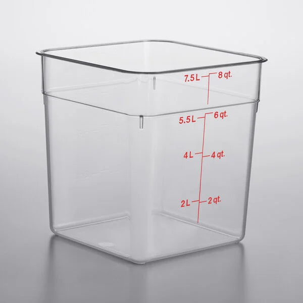 Cambro CamSquares® Classic 8 Qt. Clear Square Polycarbonate Food Storage Container