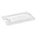 CAMBRO Camwear® 1/9 Size Clear Polycarbonate Flat Lid with Spoon Notch