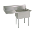 BK Resources BKS-1-1620-12-18L Sink, one compartment, 18" drainboard on left