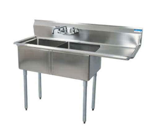 BK Resources BKS-2-1620-12-18R Sink, two compartment, 52-1/2"W x 25-13/16"D x 43-3/4"H