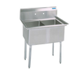 BK Resources BKS-2-1620-12 Sink, two compartment, 37"W x 25-13/16"D x 43-3/4"H
