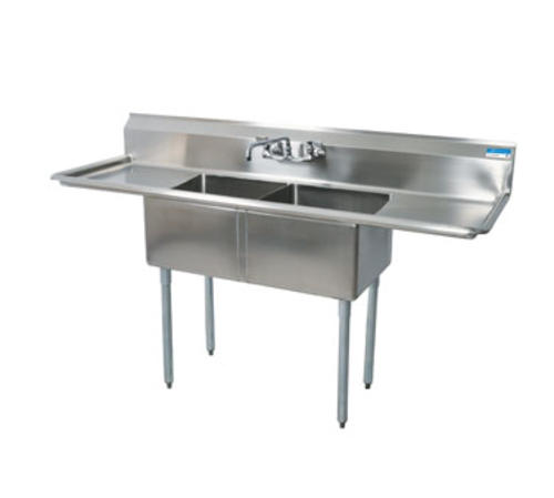 BK Resources BKS-2-20-12-18T Sink, two compartment, 76"W x 25-13/16"D x 43-3/4"H