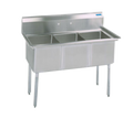 BK Resources BKS-3-1620-12 Sink, three compartment, 53"W x 25-13/16"D x 43-3/4"H