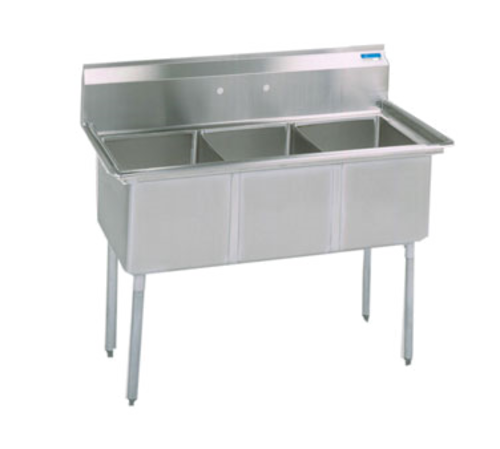 BK Resources BKS-3-1620-12 Sink, three compartment, 53"W x 25-13/16"D x 43-3/4"H