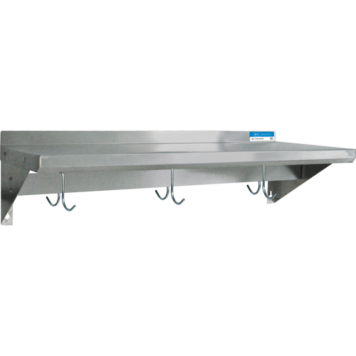 BK Resources BKWS-1630-PR Premium Overshelf, wall mount with pot rack, 30"W x 16"D