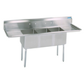 BK Resources ES-3-1620-12-18T Economy Sink, three compartment, 84" x 25-13/16"