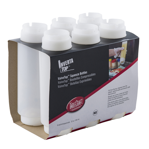 TableCraft C32SV Cash & Carry Invertatop™ Squeeze Bottle, 32 oz. (6 pack)