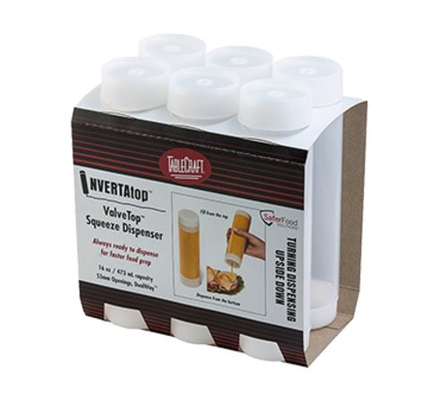 TableCraft C16SV Invertatop™ Squeeze Dispenser, 16 oz. (6 pack)