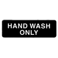 Thunder Group PLIS9333BK Information Symbol Sign, 9" x 3", "Hand Wash Only"