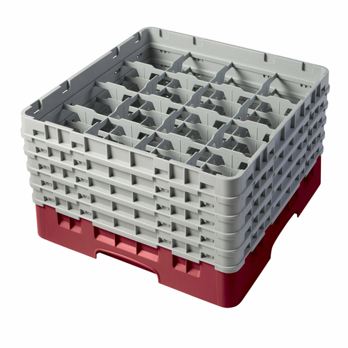 CAMBRO Camrack® Glass Rack, with (5) soft gray extenders, full size