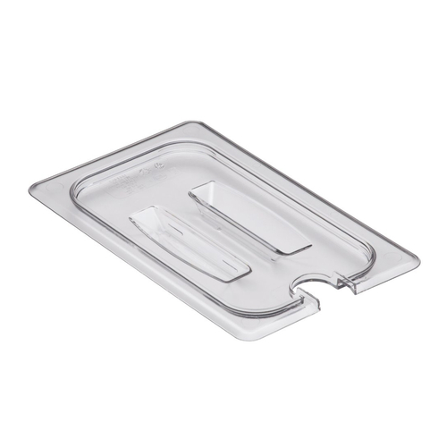 CAMBRO Camwear® Food Pan Cover, 1/4 size, notched, with handle