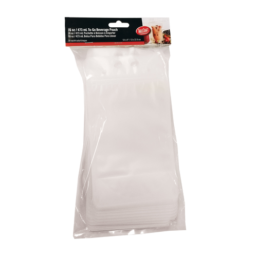 TableCraft 10884 To-Go Beverage Pouches, 16 oz. (50pk)