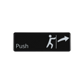 CAC SCE3-PS01 Compliance Sign, English, 9" x 3"H, "Push"