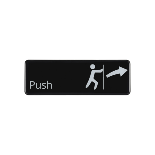 CAC SCE3-PS01 Compliance Sign, English, 9" x 3"H, "Push"