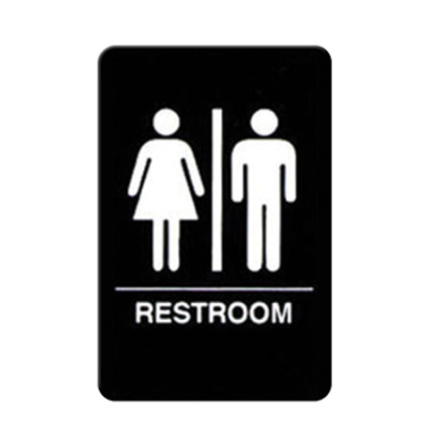 "RESTROOM" sign, 9" x 6"
