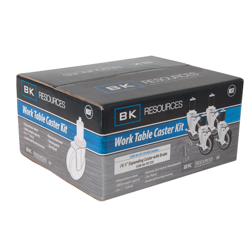 BK Resources 5SBR-RA-LDP-PS4 Work Table Caster Kit, 5"