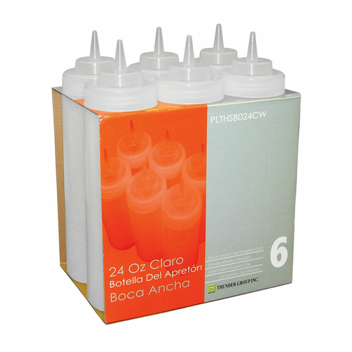 Thunder Group PLTHSB032CW Squeeze Bottle, 32 oz. (6 pack)