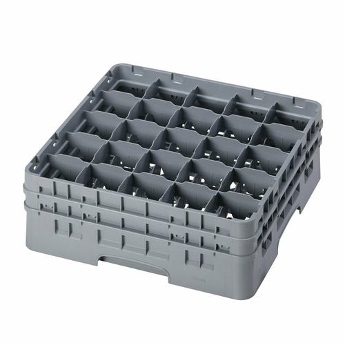 CAMBRO Camrack® Glass Rack, with (2) soft gray extenders, full size, low profile