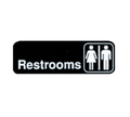 TableCraft 394517 Cash & Carry Sign, 3" x 9", "Restrooms"