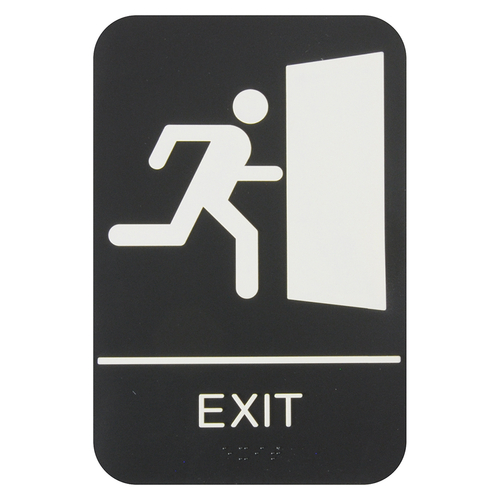 Thunder Group PLIS6956BK Information Symbol Sign, 6" x 9", "Exit"