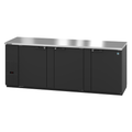 HOSHIZAKI Refrigerated Back Bar Cooler, reach-in, three-section, side mount self-contained refrigeration