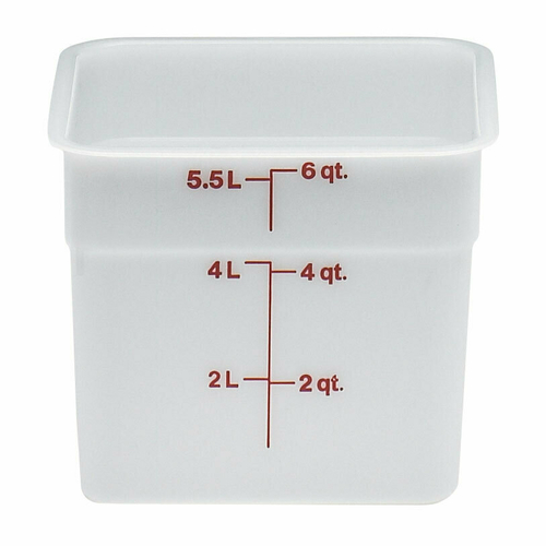 Cambro CamSquares® 6 Qt. White Square Polyethylene Food Storage Container