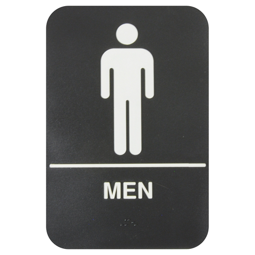 Thunder Group PLIS6952BK Information Symbol Sign, 6" x 9", "Men"