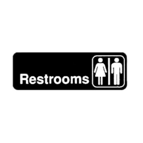 CAC SGN-313 Information Sign, with symbol, 9" x 3"H, "Restrooms"