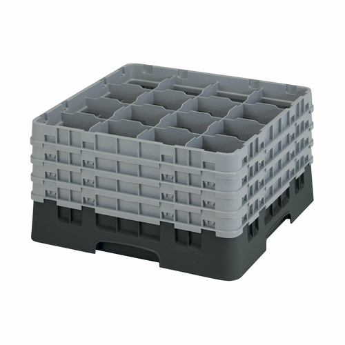CAMBRO Camrack® Glass Rack, with (4) soft gray extenders, full size