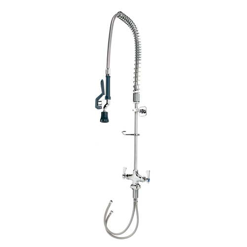 KROWNE Royal Series Pre-Rinse Assembly, single hole deck mount, double pantry, spring action flexible gooseneck