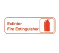 TableCraft 394582 Cash & Carry Sign, 3" x 9", "Extintor/Fire Extinguisher"
