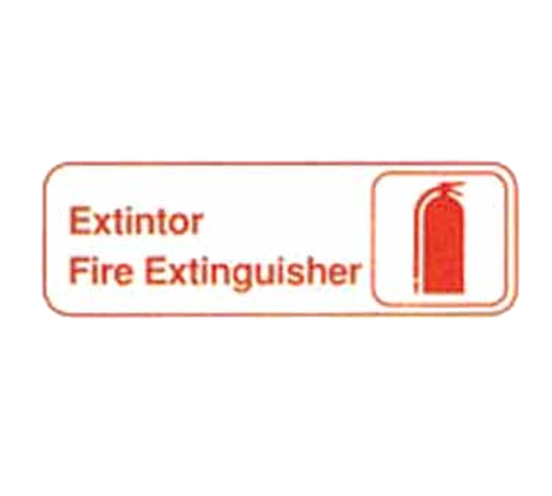 TableCraft 394582 Cash & Carry Sign, 3" x 9", "Extintor/Fire Extinguisher"
