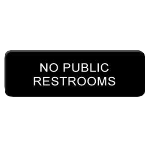 Thunder Group PLIS9335BK Information Symbol Sign, 9" x 3", "No Public Restrooms"