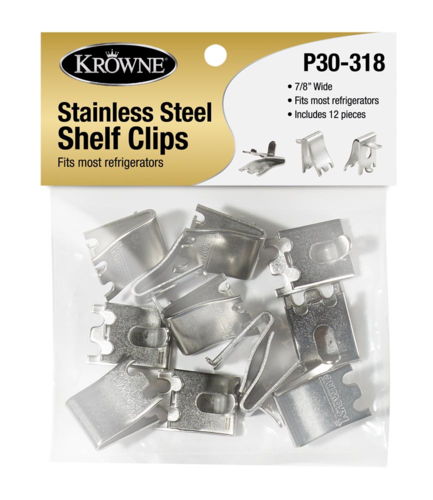 KROWNE 12-Pack Snap-In Shelf Supports for Refrigerators