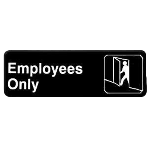 Thunder Group PLIS9304BK Information Symbol Sign, 9" x 3", "Employee Only"