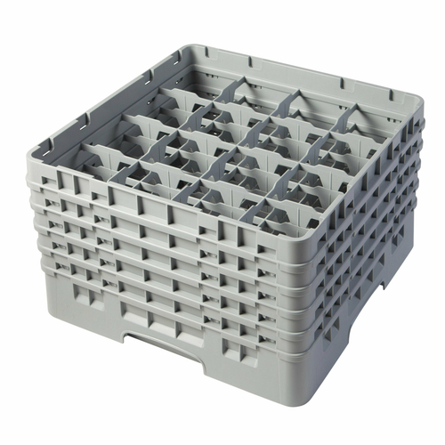 CAMBRO Camrack® Glass Rack, with (5) soft gray extenders, full size