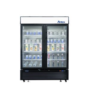 ATOSA MCF8723GR — Black Cabinet Two Glass Door Merchandiser Cooler