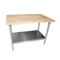 BK Resources MFTG-6030 Work Table with Galvanized Undershelf, 60"W x 30"D x 34-3/4"H