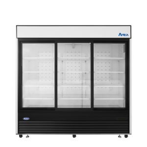 ATOSA MCF8729GR — Black Exterior Sliding Glass Door Refrigerator Merchandiser