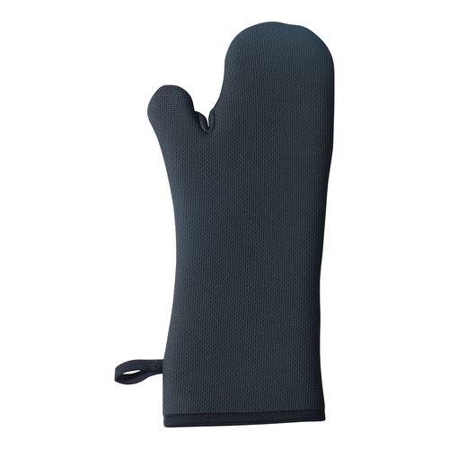 Oven Mitt, 17", neoprene shell, cotton fill & lining, black