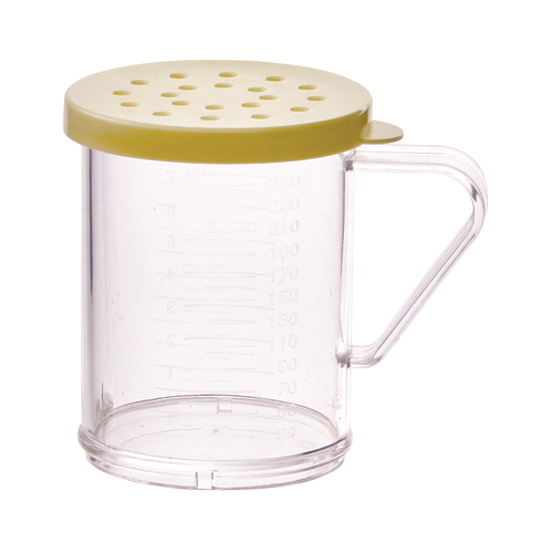 Shaker/Dredge, 10 oz., yellow snap-on lid