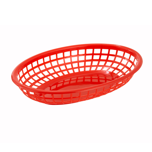 Fast Food Basket, 9-1/2" x 5" x 2"H, oval, red