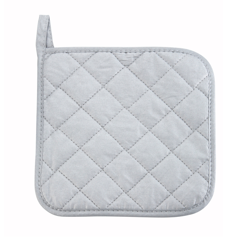 Potholder, 8" x 8", cotton, silver