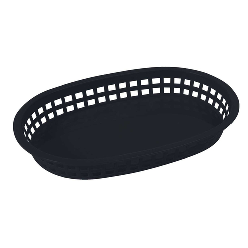 Black Platter Basket, 10-3/4" x 7-1/4" x 1-1/2"H, oval