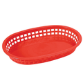 Red Platter Basket, 10-3/4" x 7-1/4" x 1-1/2"H, oval