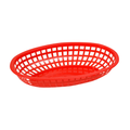 Basket, 10-1/4" x 6-3/4" x 2"H, oval, red