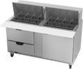 Beverage-Air SPED60HC-24M-2 Mega Top Refrigerated Counter, two-section, 60"W, 16 cu. ft.