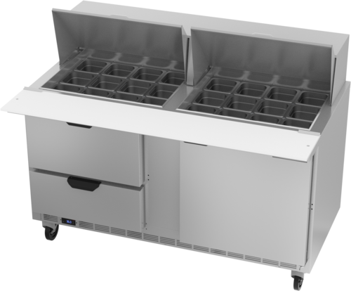 Beverage-Air SPED60HC-24M-2 Mega Top Refrigerated Counter, two-section, 60"W, 16 cu. ft.