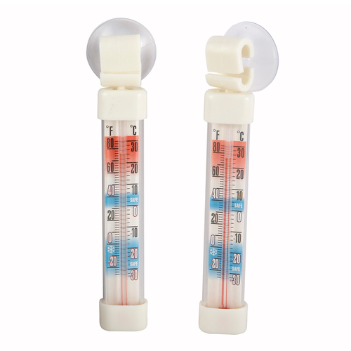 Refrigerator/Freezer Thermometer, tube style, temperature range -26° to 86°F (-30° to 30°C), 2-7/8" x 5/8" face
